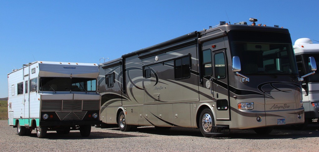 winnie next to a giant RV